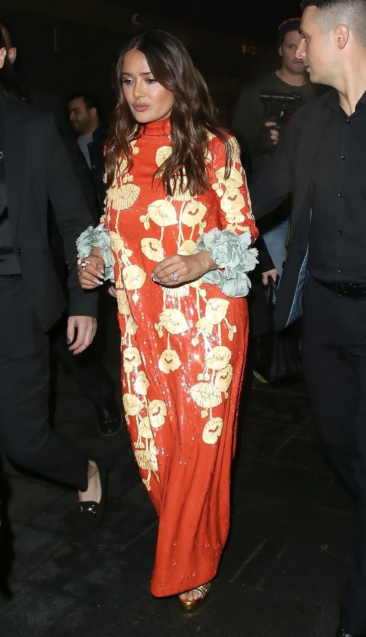 Salma Hayek Arrives House Gucci Screening Leicester Square London