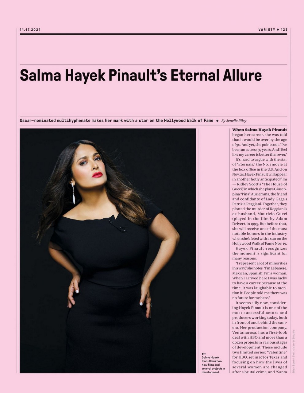 Salma Hayek Variety Magazine November