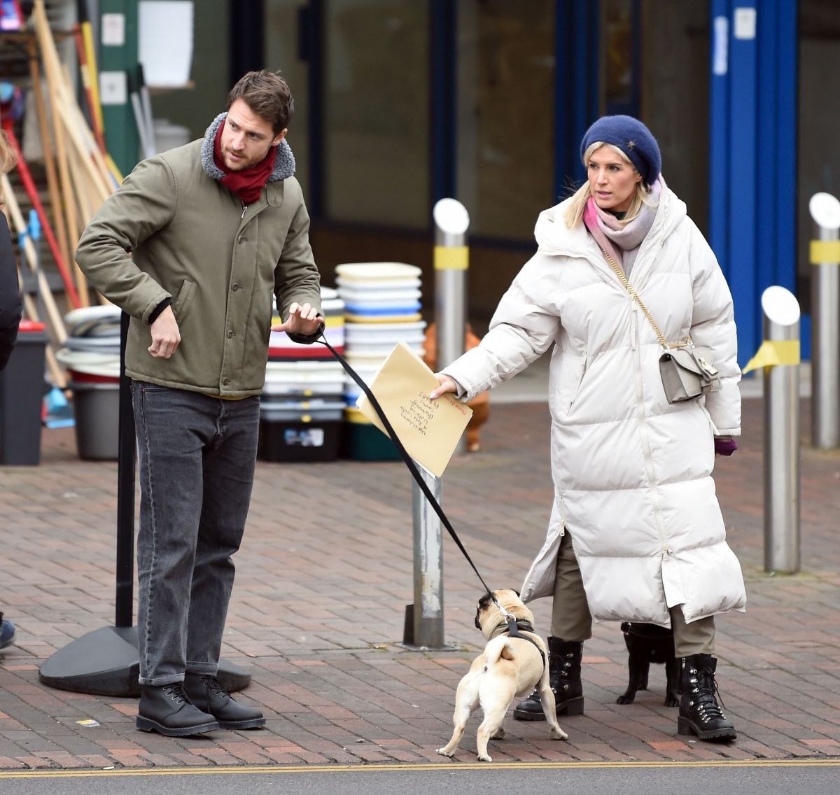 Sarah Jayne Dunn And Jonathan Smith Out With Their Dogs Wilmslow