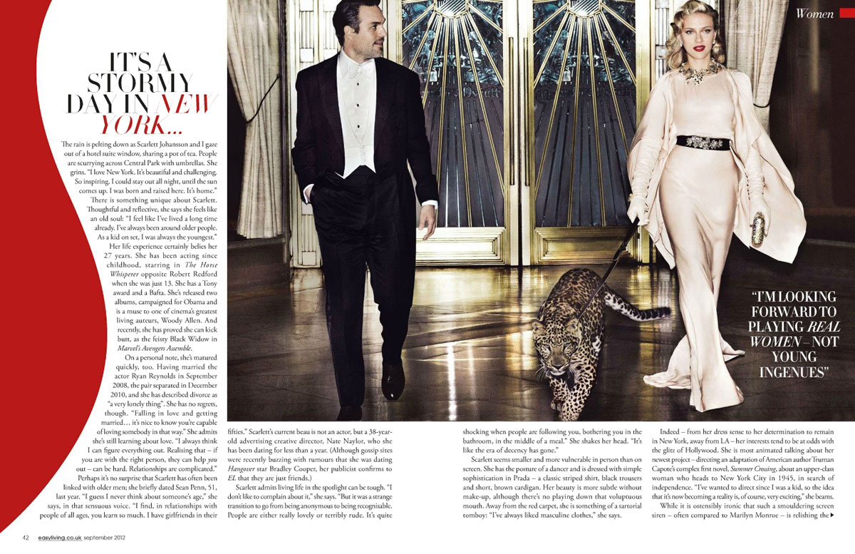 Scarlett Johansson Easy Living Magazine Uk September 2012 Issue