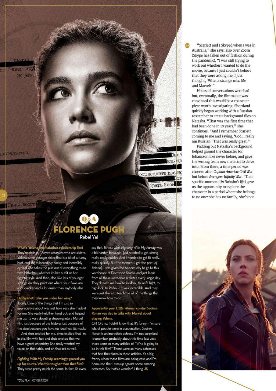 Scarlett Johansson Florence Pugh Total Film Magazine October