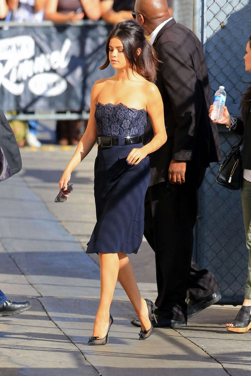 Selena Gomez Arrives Jimmy Kimmel Live Hollywood