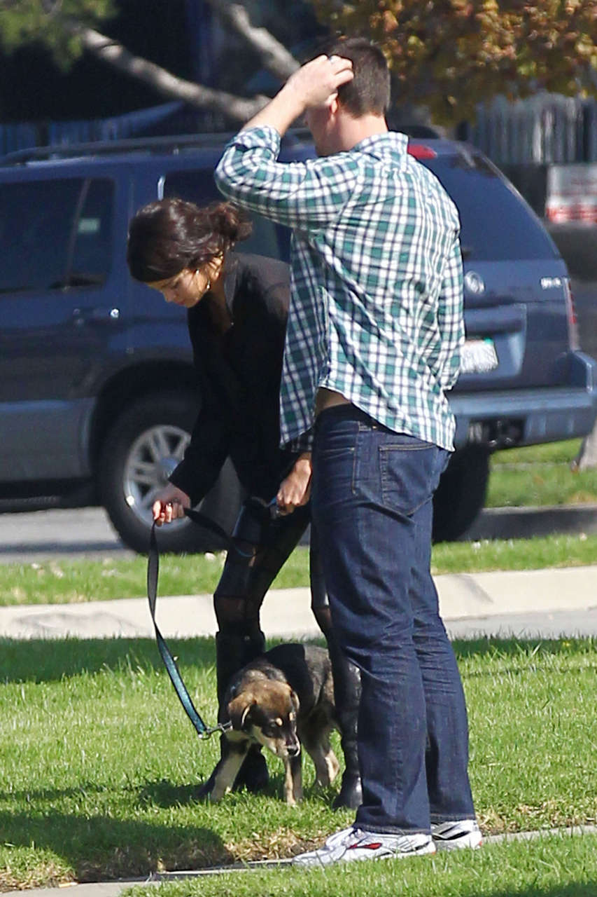 Selena Gomez Out With Dog
