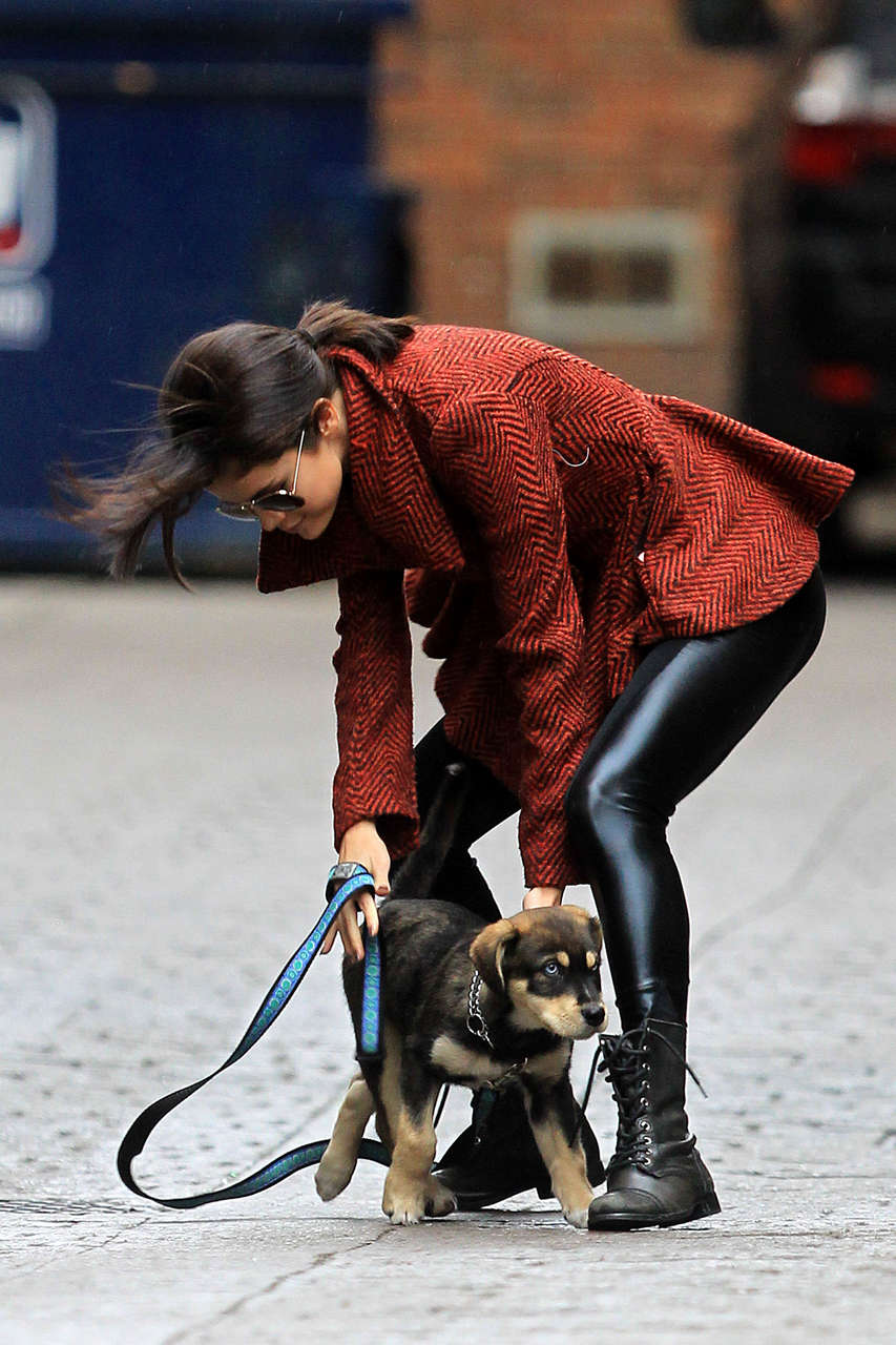 Selena Gomez Walking With Her Puppy