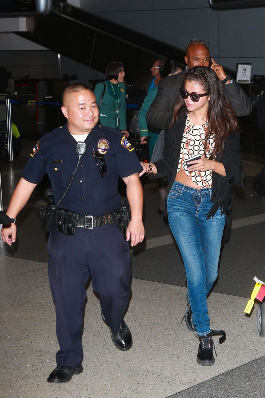 Selena Gomez With Her Fly Down Lax Airport
