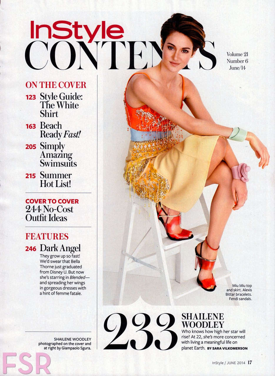 Shailene Woodley Instyle Magazine June 2014 Issue