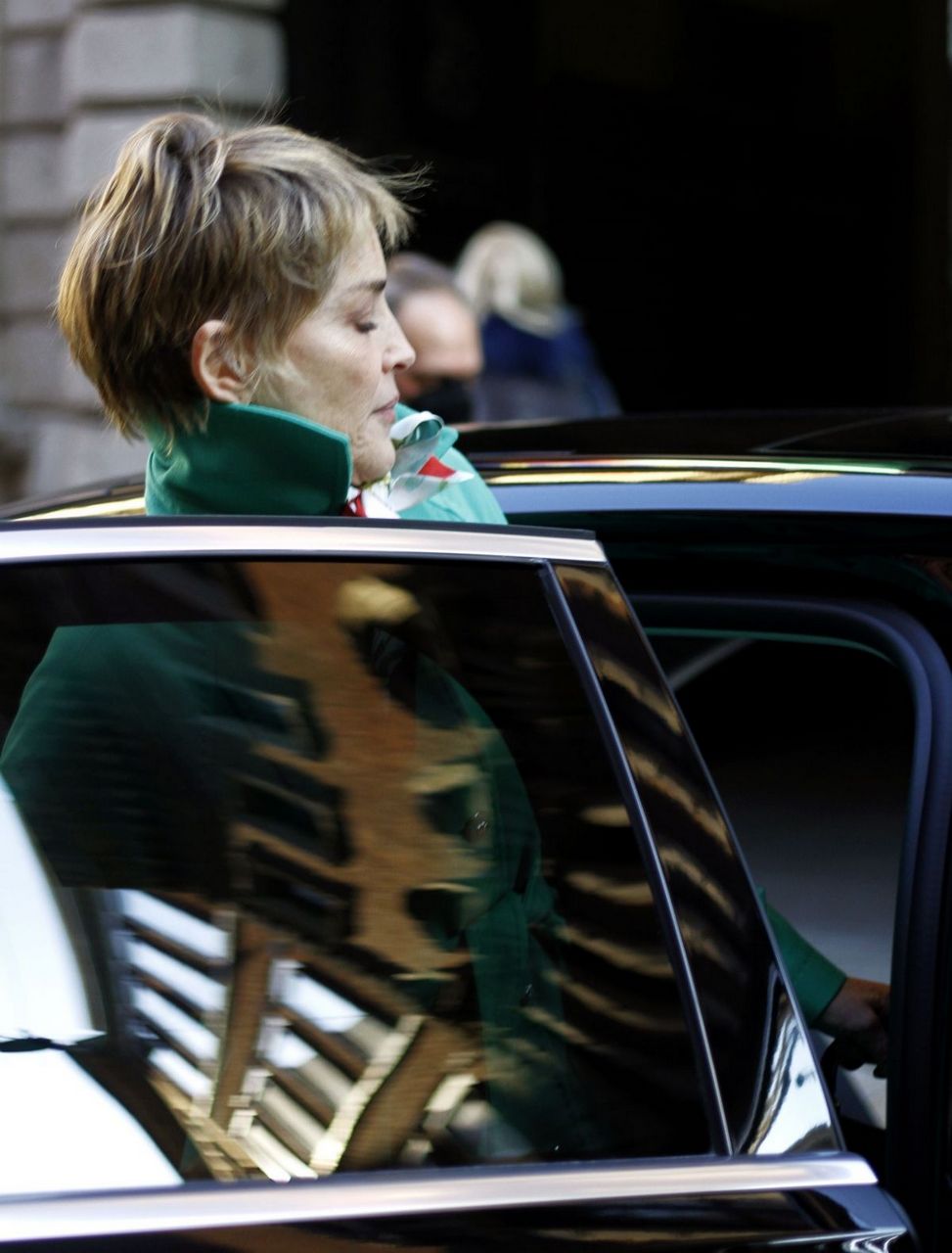 Sharon Stone Leaves Her Hotel Milan