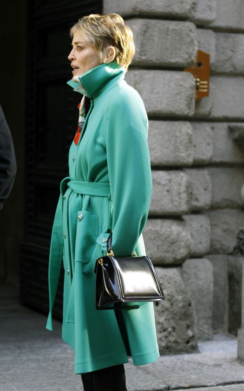 Sharon Stone Leaves Her Hotel Milan