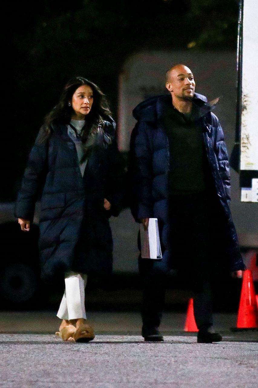 Shay Mitchell And Kendrick Sampson On The Set Of Something From Tiffany S Los Angeles