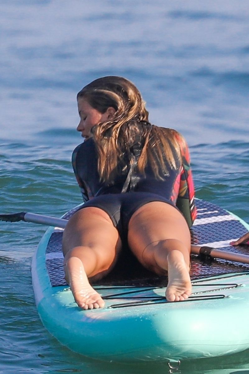 Sofia Richie Wetsuit Paddleboarding Malibu