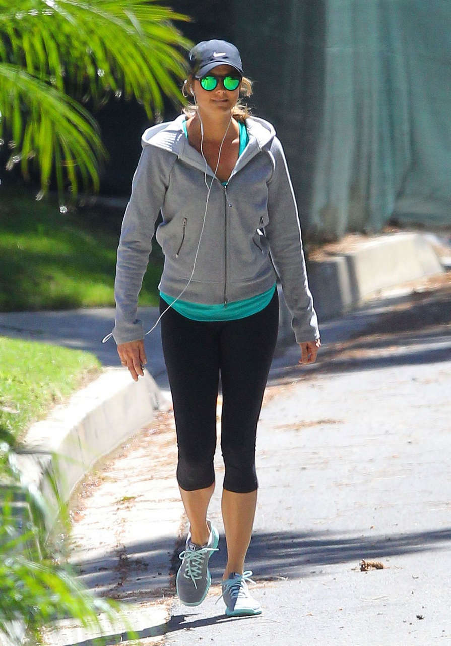 Stacy Keibler Leggings Out Hiking Los Angeles