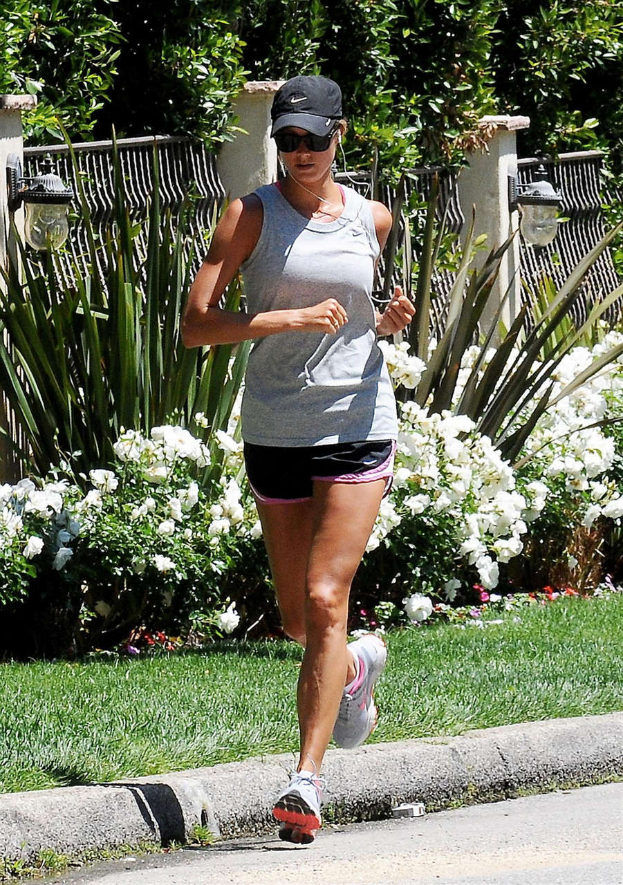 Stacy Keibler Leggy Candids Out For Jogging Studio City