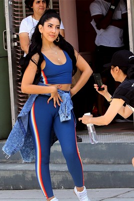 Stephanie Beatriz On The Set Of In The Heights