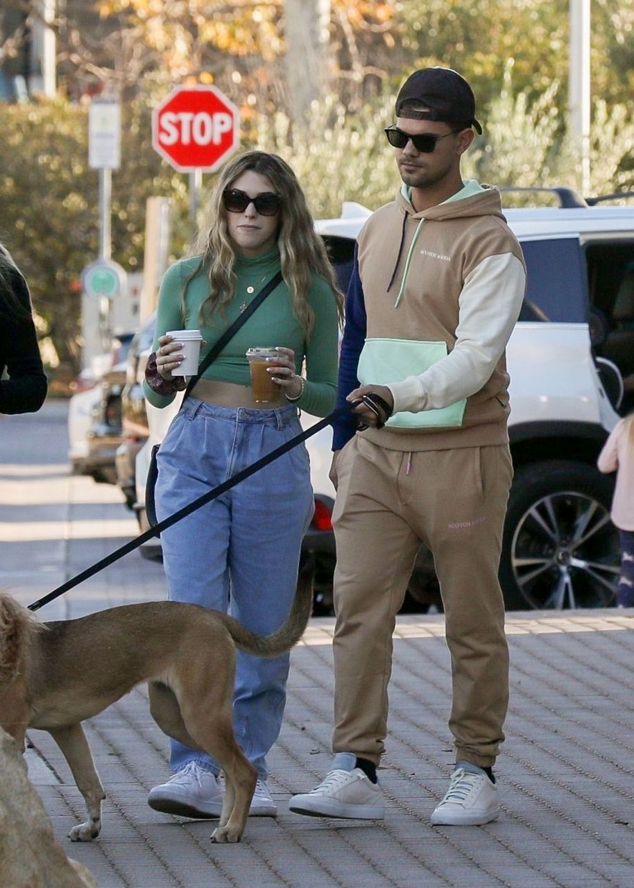Tay Dome And Taylor Lautner Out For Coffee Malibu