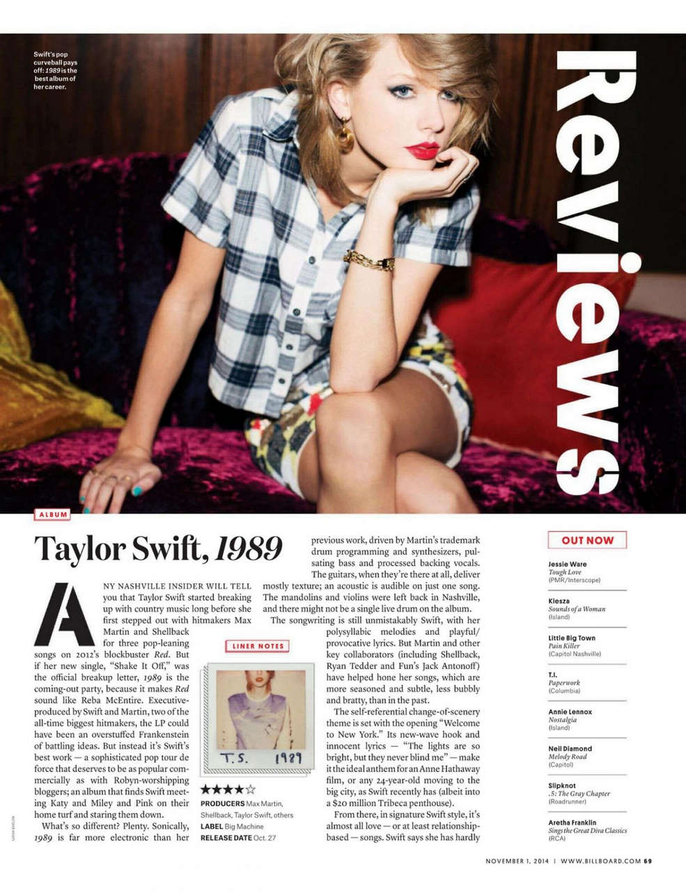 Taylor Swift Billboard Magazine November 2014 Issue