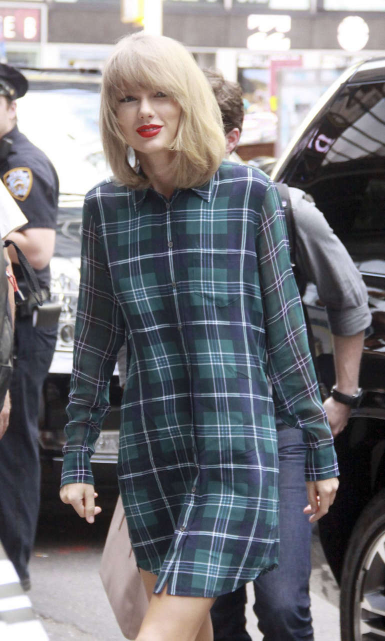 Taylor Swift Shirt Dress Out About New York