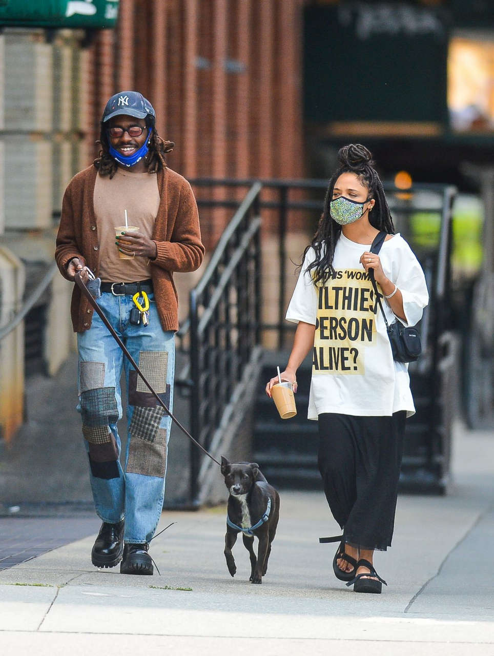 Tessa Thompson Out With Her Dog New York