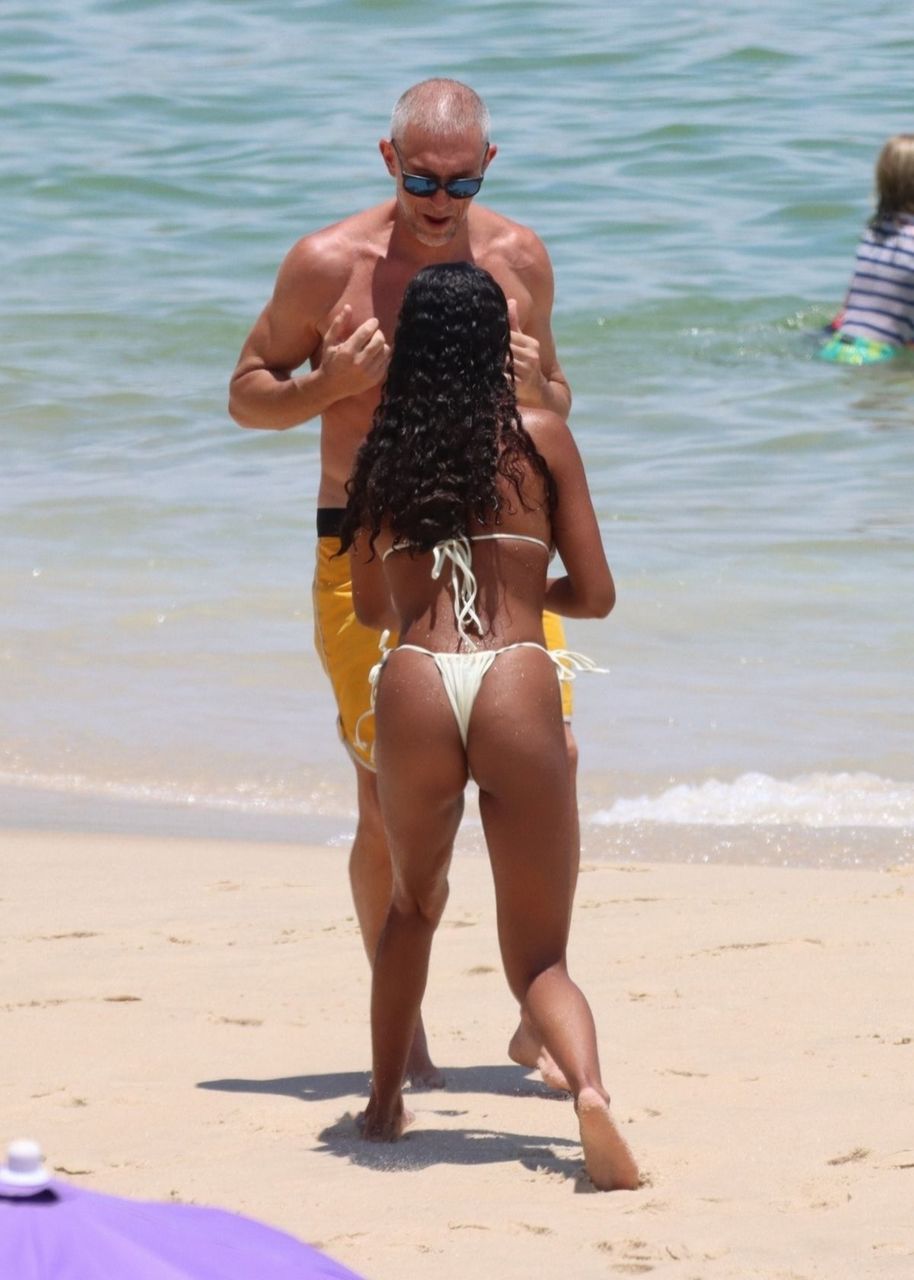Tina Kunakey Bikini And Vincent Cassel Beach Rio De Janeiro