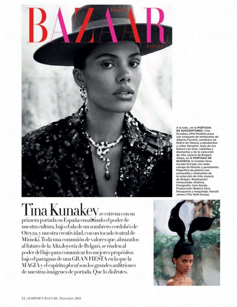 Tina Kunakey Harper S Bazaar Magazine Spain December