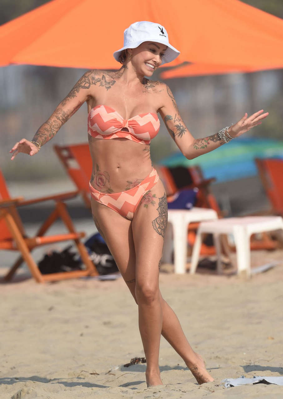 Tina Louise Orange Bikini Beach Santa Monica