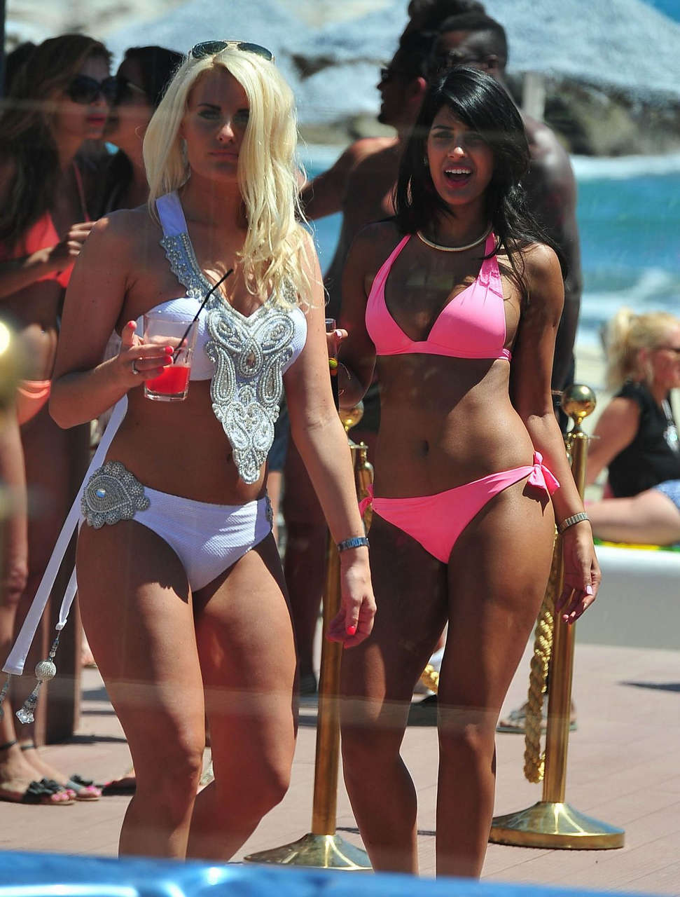 Towie Girls Bikinis Pool Marbella
