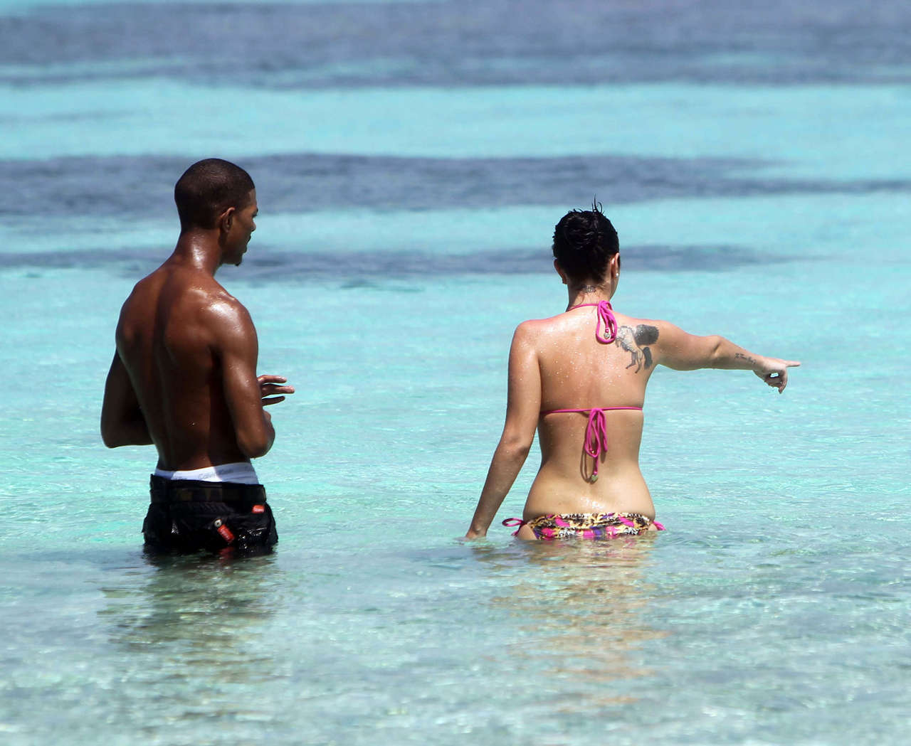 Tulisa Contostavlos Bikini Candids Beach Maldives