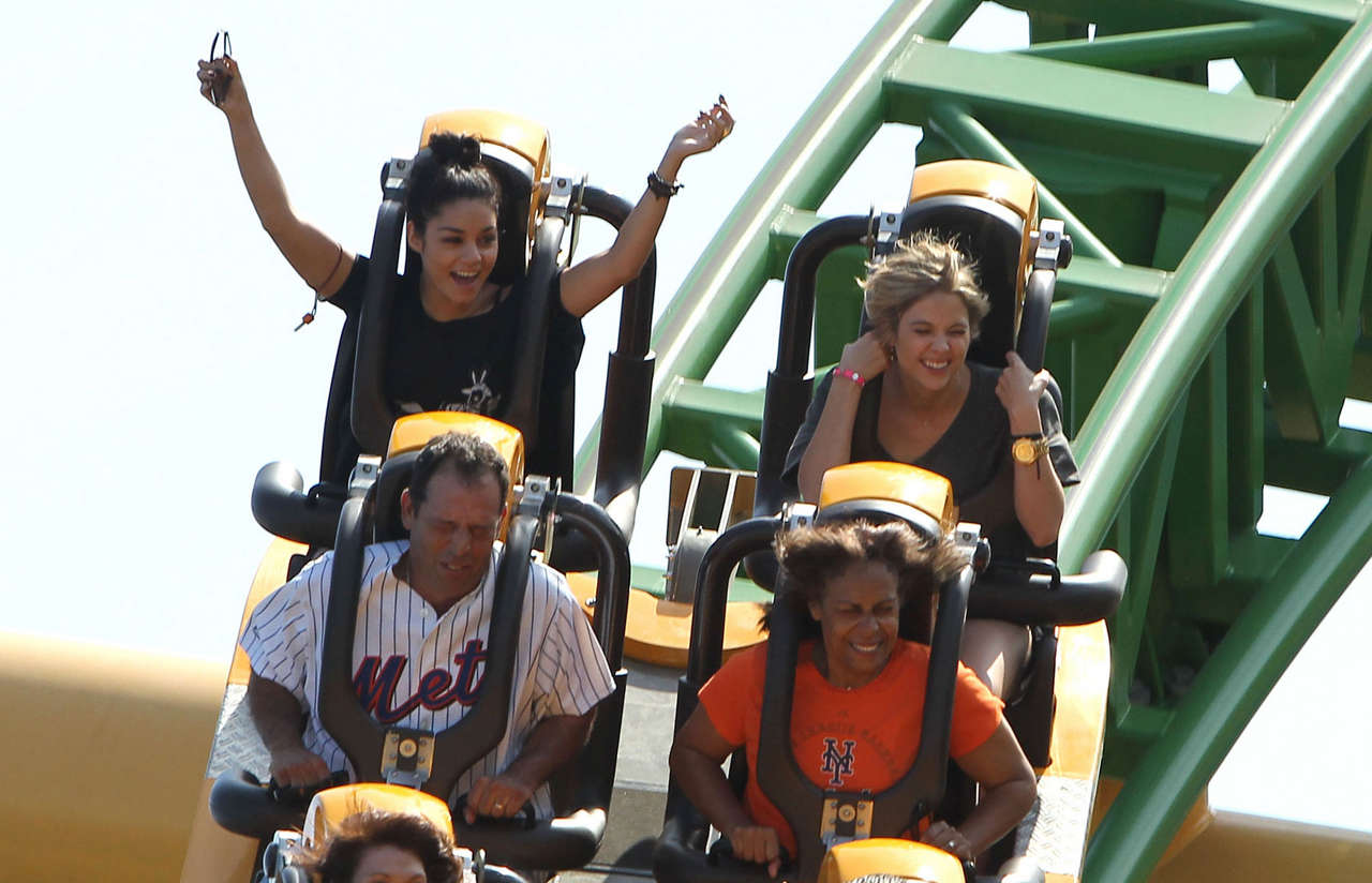 Vanessa Hudgens Ashley Benson Having Fun Busch Gardens Tampa Bay