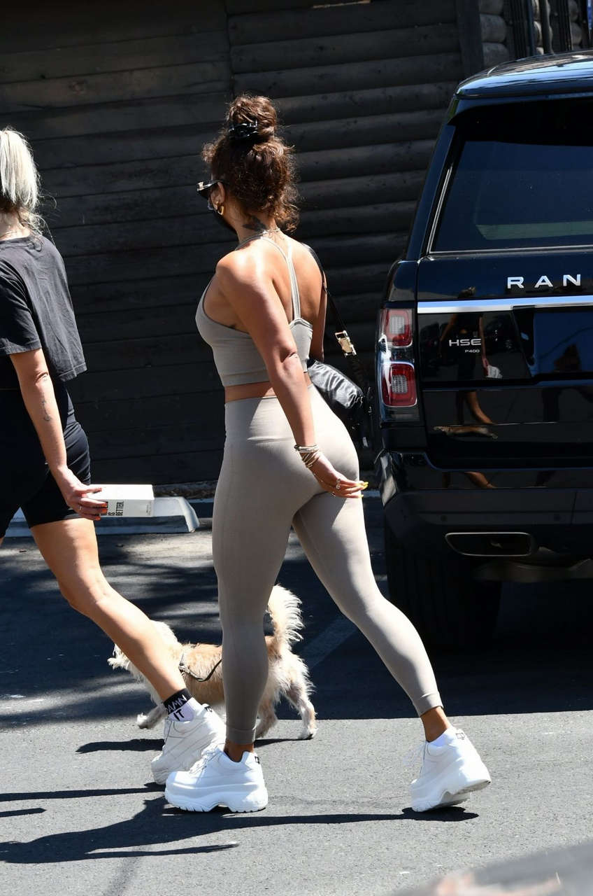 Vanessa Hudgens Tights Out With Her Dog West Hollywood