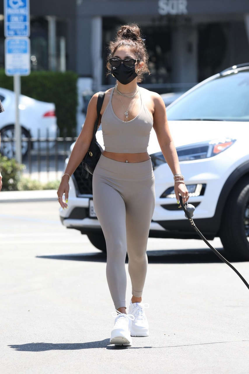 Vanessa Hudgens Tights Out With Her Dog West Hollywood