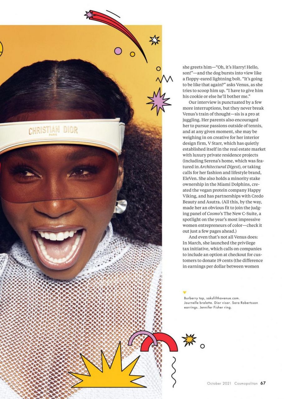 Venus Williams Cosmopolitan Magazine October
