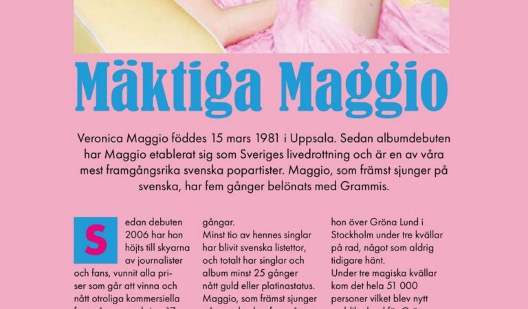 Veronica Maggio Sverigemagasinet Kulturnytt January (4 photos)