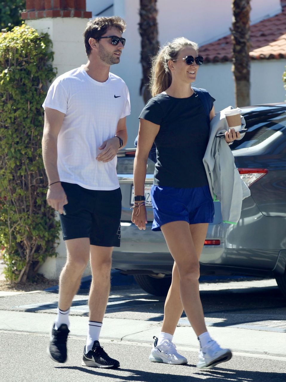 Victoria Azarenka Out For Coffee With Trainer Francis Bougy Palm Springs