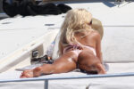 Victoria Silvstedt Bikini Sunbathing Yacht Saint Tropez
