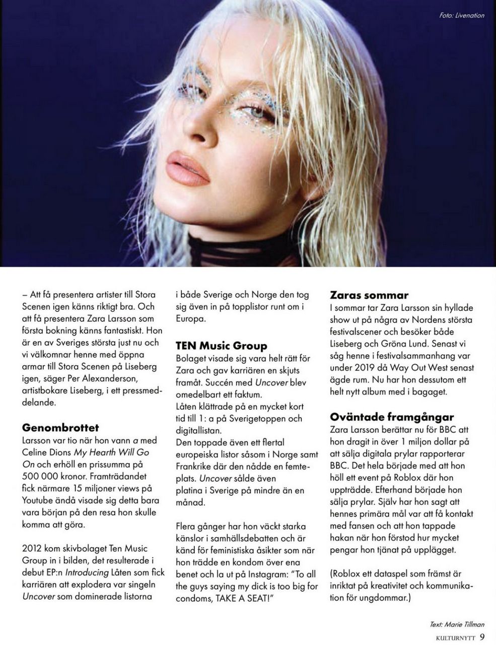 Zara Larsson Culture News Magazine February