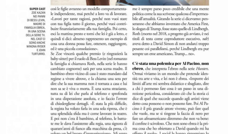 Zoe Kazan Marie Claire Magazine Italy August (2 photos)