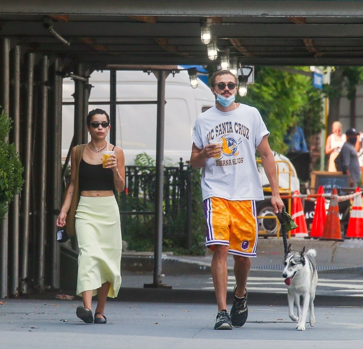 Zoe Kravitz Karl Glusman Out With Their Dog New York