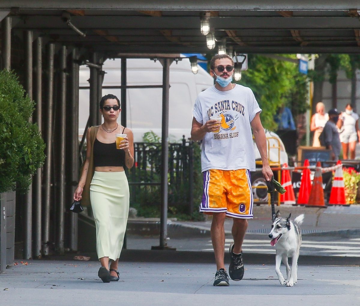 Zoe Kravitz Karl Glusman Out With Their Dog New York