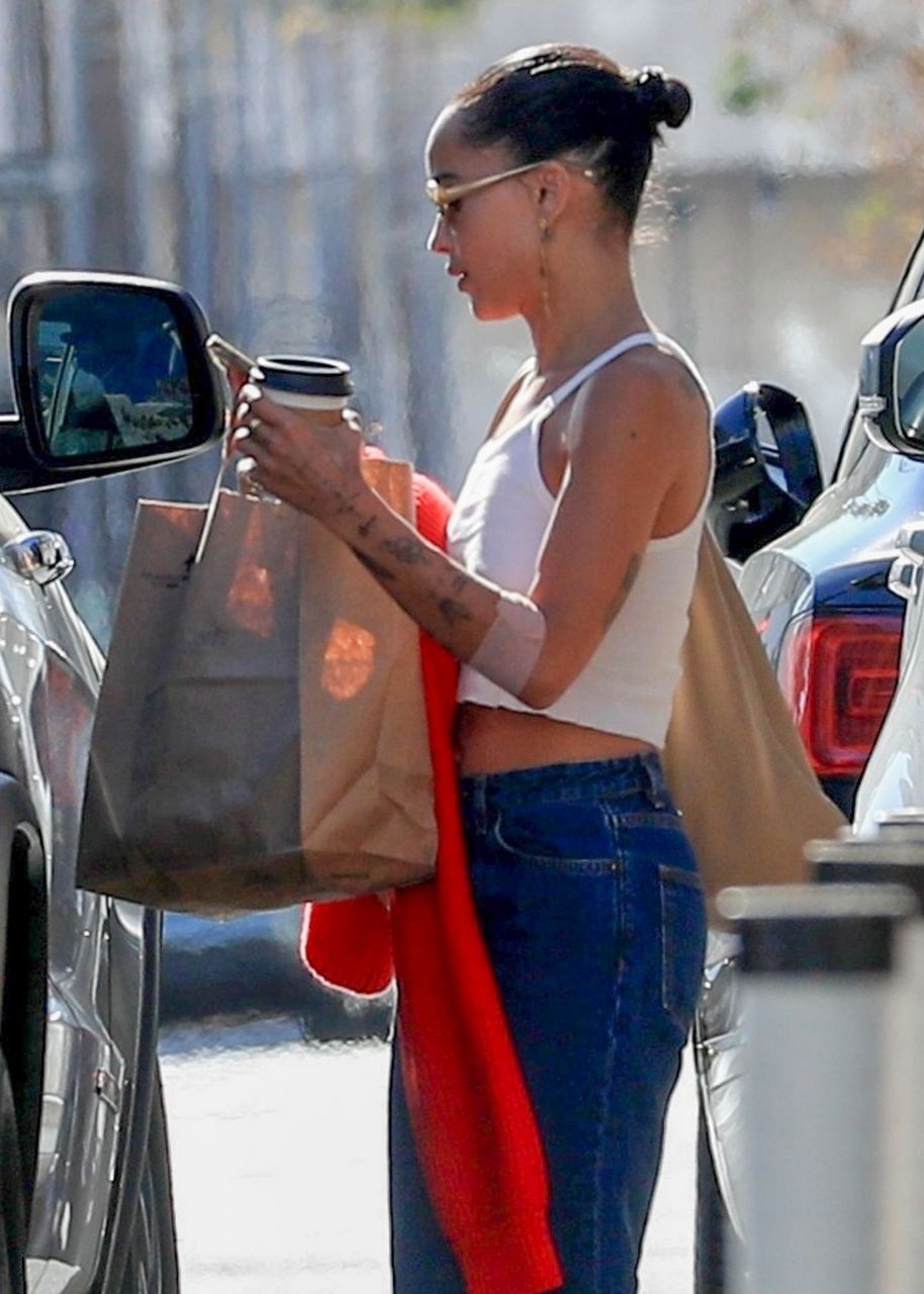 Zoe Kravitz Out For Lunch Croft Alley Beverly Hills
