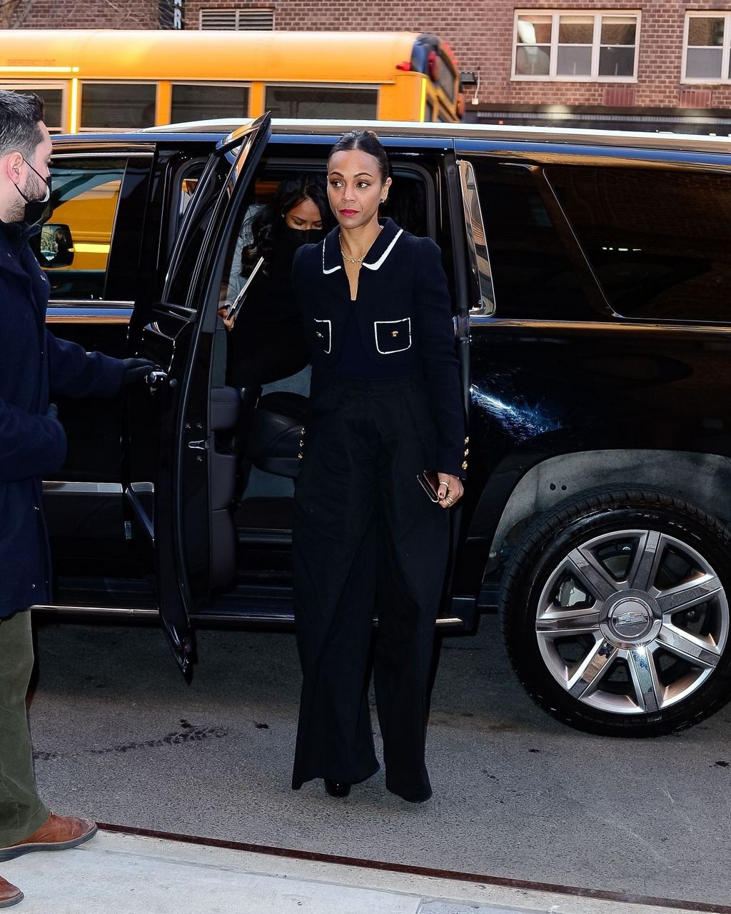 Zoe Saldana Arrives Her Hotel New York