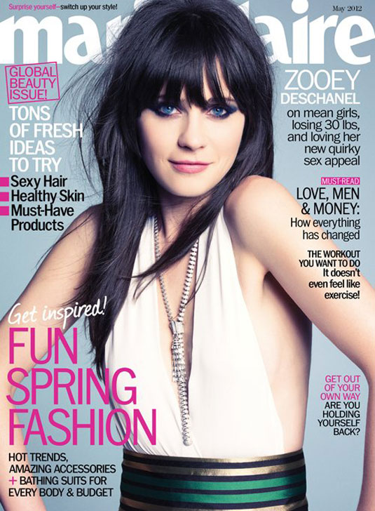 Zooey Deschanel Marie Claire Magazine May 2012 Issue